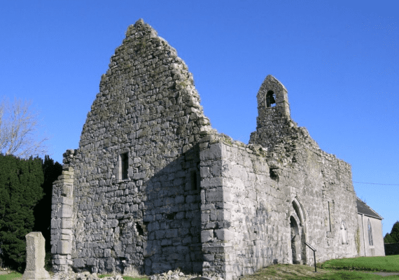 The ruins of St Ruadhan’s Abbey on the Lough Derg Blueway