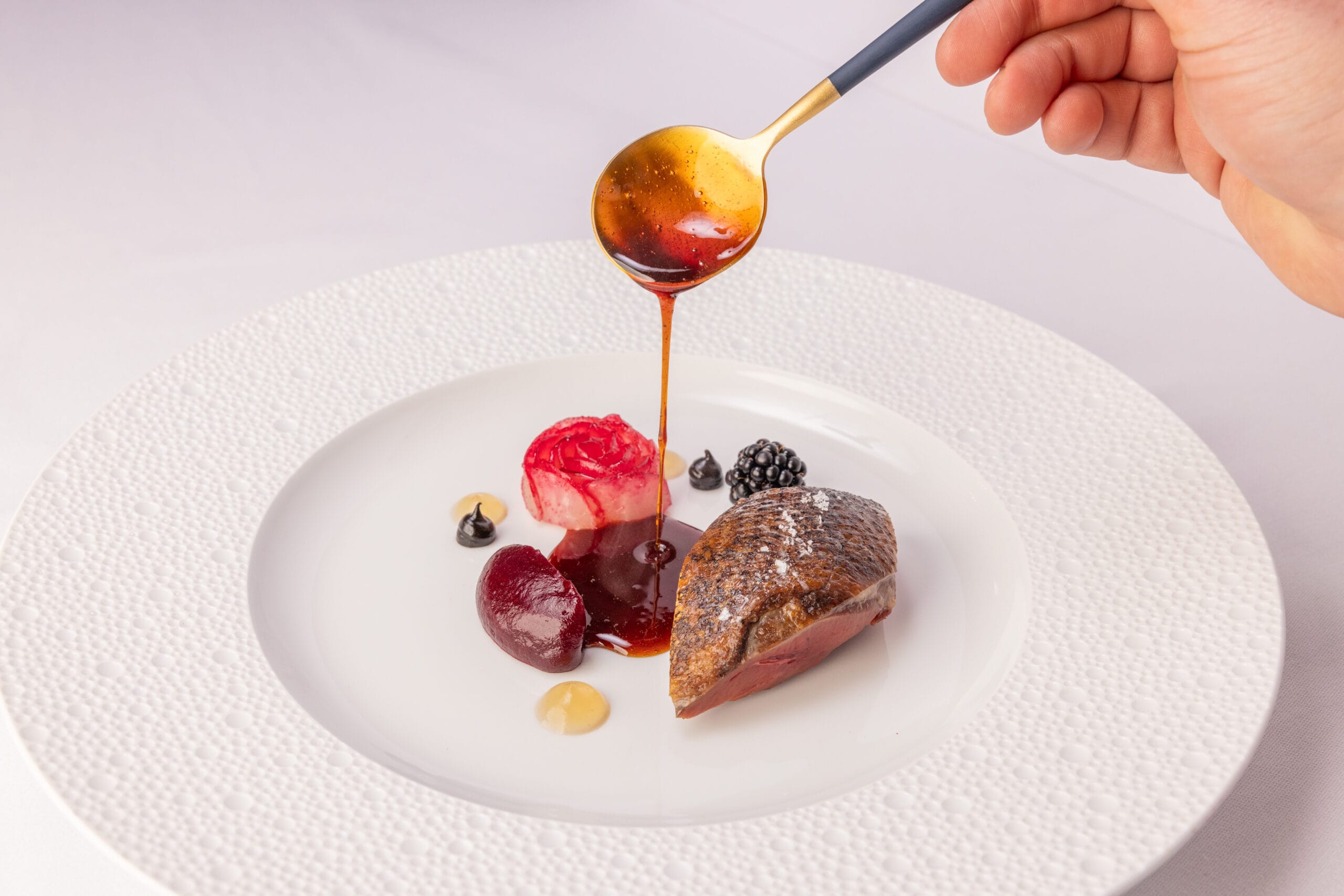 A plate of nouvelle michellin star cuisine from the Bishops Buttery, Cashel